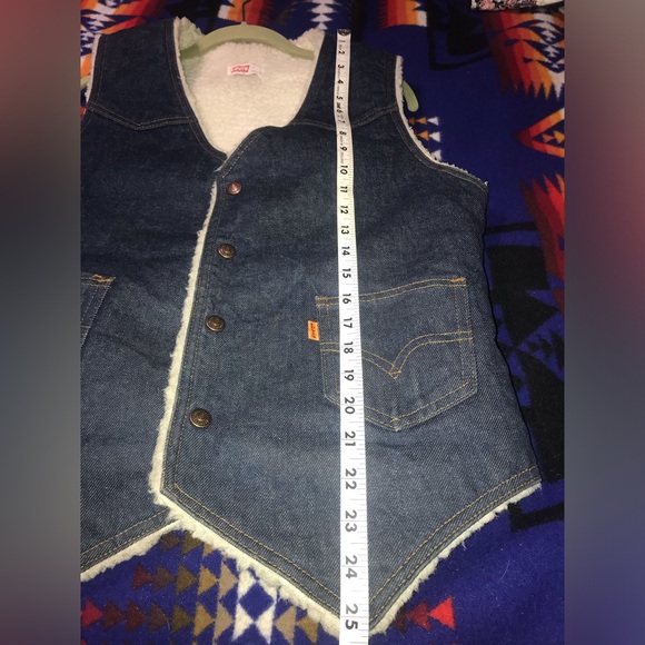 Vintage orange tab Levi’s denim Sherpa vest